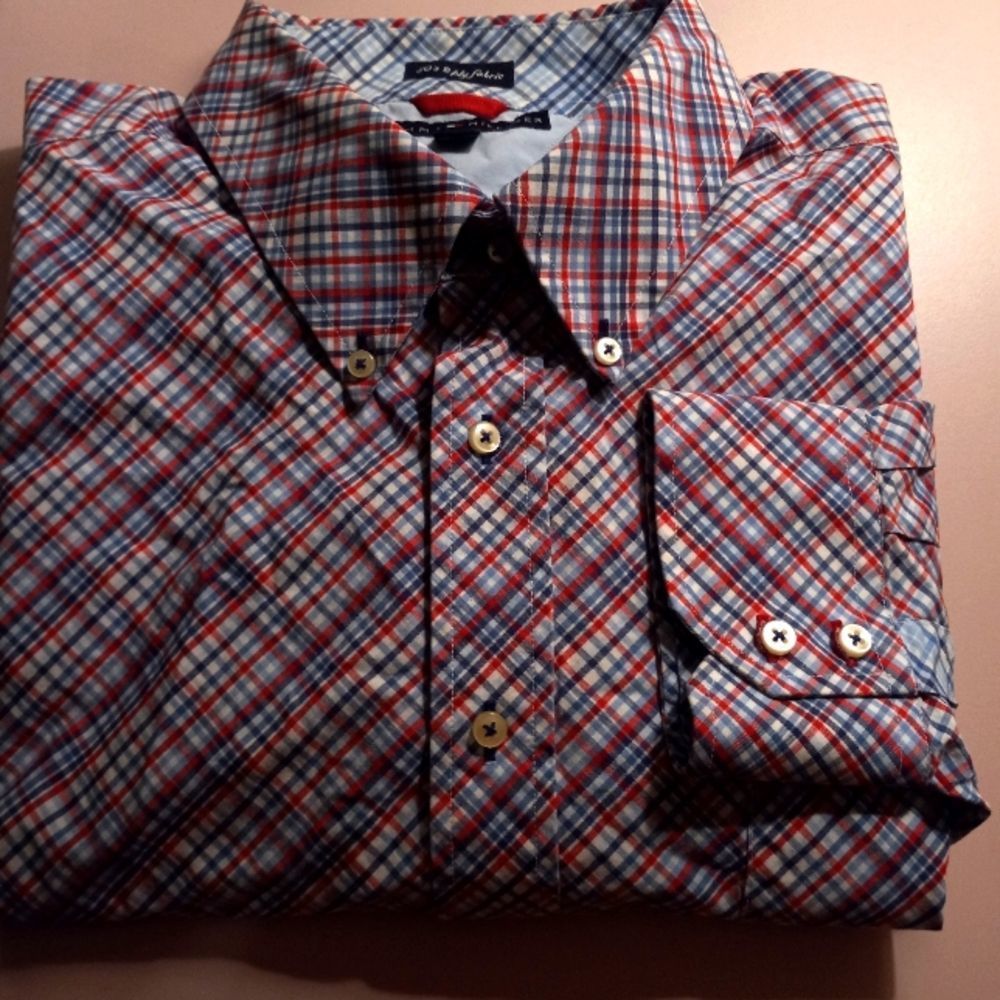 tommy hilfiger button up 80s 2 ply fabric